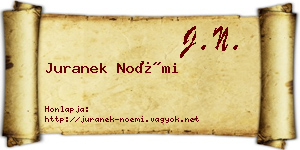 Juranek Noémi névjegykártya